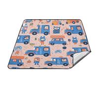 tplaotee Cartoon Blue Trucks Carino Impermeabile Giorno del Lago Essentials XXL Parco Picnic Coperte Grande per Adulti Regali di Primavera tapete para picnic