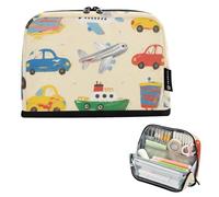 tplaotee Cartoon Colorful Cars Navi e Aerei Matita Holder Grande Capacità Sacchetto Cosmetico Multiuso Cancelleria Organizzatore per Ragazzi Ufficio cartera para lapices escolares de nina