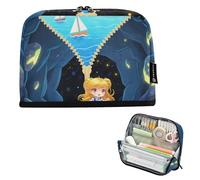 tplaotee Cartoon Dreamy Zipper Space Ocean Pencil Pen Case Grande Capacità Trucco Sacchetti Robusto Multiuso Sacchetto per Teen Boys High School Supplies cartera para lapices escolares de nina