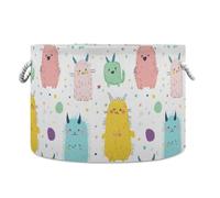 tplaotee Cartoon Funny Cute Monsters Cesto portaoggetti colorato pieghevole e impermeabile organizzatori e cesto portaoggetti con manico robusto che organizza simpatici bidoni per camera da letto