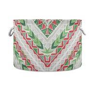 tplaotee Cesto portabiancheria Boho rosso e verde con texture irregolare, pieghevole e impermeabile, con manici robusti, bidoni decorativi per armadio casa dormitorio