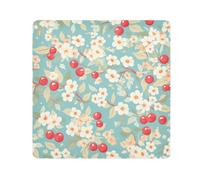 tplaotee cherry teal bloom Magic Sticker Makeup Travel Case Cloth Makeup Organizer Wrap Camera Lens Cloth Wrapper Per Organizzazione Dimensioni 55,1 x 55,1 cm