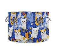 tplaotee Chic America Shorthaircats Cestino portaoggetti blu reale pieghevole e impermeabile contenitori per giocattoli con manico robusto roba portaoggetti quadrato per garage camera da letto gadget