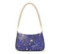 tplaotee Chic Astratto Fuochi D'artificio Scoppio Pittura Blu Oro alla moda catena caduta crossbody borsa a mano per le donne per la corsa