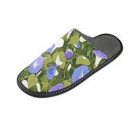 tplaotee Ciabatte da donna con memory foam, colore azzurro, viola, sfondo verde, calde, per casa, camera da letto, Blu Chiaro Viola Mattina Glorie Sfondo Verde, 43/44 EU