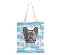 tplaotee Cielo blu e bianco puro modello a righe Doodle Art personalizzato Pet Avatar su borse di tela Bulk Immagine personalizzata Tote Tote Bag Bulk per Lady Blanks