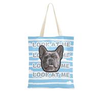 tplaotee Cielo blu e bianco puro modello a righe Doodle Art personalizzato Pet Avatar su tela Tote Immagine personalizzata Borse di tela per le donne Bulk Tote Bags per amici spazi vuoti