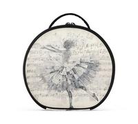 tplaotee Collage Art Style ballerine bianco spartito spartito Cosmetic Bag verticale autoportante impermeabile viaggio borsa cosmetica per le donne con divisori regolabili 11 IN