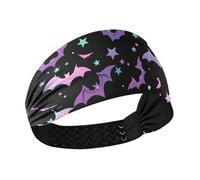 tplaotee Colorato Bat Star Fresco Umidità Wicking Fasce per le donne Elastiche tennis fasce per il sudore per la corsa Allenamenti escursionismo lavaggio viso