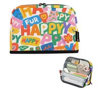 tplaotee Colorato Cartone Animato Felice Decorazione Matita Penna Caso Grande Capacità Make Up Bag Semplice Cancelleria Penna Sacchetto per Teen Ragazze Forniture scolastiche estuches para el colegio