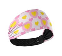 tplaotee Colorato Giallo Cuore Pesca Raffreddamento Yoga Fasce Elastiche Sudato Fasce per Yoga Yoga Trekking Calcio