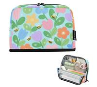 tplaotee Colorato Motivo Floreale Astuccio Astuccio Grande Capacità Make Up Bag Multifunzionale Cancelleria Matita Caso per Ragazze High School caja para lapices escolares nina