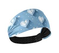 tplaotee Cuori Blu Polvere Raffreddamento Fasce per il sudore per le donne Fasce elastiche per il sudore per le donne per Ciclismo Yoga Calcio