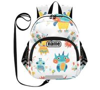 tplaotee Cute Ears - Zaino da scuola per bambini, con guinzaglio e borsa per pannolini antismarrimento, con striscia riflettente, motivo alieni divertenti, bianco, Medium, Cartoon Funny Aliens Bianco,