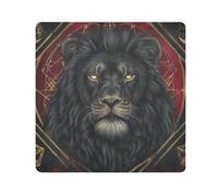 tplaotee Dark Fantasy Animal Mistico Leone Nero Autoadesivo Make Up Bag Panno Viaggio Make Up Organizzatore Wrap Camera Lens Panno Wrapper Per Organizzazione Dimensioni 55,1 x 55,1 cm