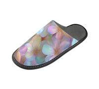 tplaotee Dreamy Flowers - Pantofole calde, da donna, con memory foam, per interni ed esterni, per casa, camera da letto, Fiori da sogno viola, 43/44 EU