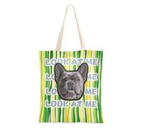 tplaotee Erba verde giallo motivo a strisce Doodle Art personalizzato Pet Avatar su tela ToteBag Bulk Immagine personalizzata Bulk Tote Bags Canvas Tote Bags Bulk per amico Plain
