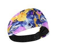 tplaotee Farfalle e fiori dai colori vivaci antiscivolo fascia per il sudore elastici per corsa, ciclismo, pallavolo, pallavolo