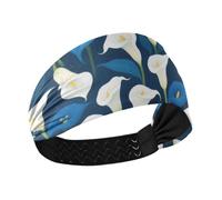 tplaotee Fasce di calle bianche e blu di raffreddamento grandi per le donne Fasce elastiche per la testa per le donne per la corsa Ciclismo basket tennis