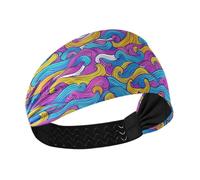 tplaotee Fasce sportive per le donne con linee colorate disegnate a mano, stile scarabocchio, per yoga, atletica, tennis, tennis