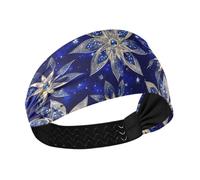 tplaotee Fascia elastica per capelli con stelle scintillanti blu reale rinfrescante, per yoga, ciclismo, lavaggio viso tennis