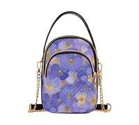tplaotee Fiori astratti viola viole del pensiero alla moda marsupio per le donne crossbody con multi tasche borse da donna per l'autunno
