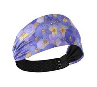 tplaotee Fiori astratti viola viole del pensiero traspirante donne fasce per capelli moda elastici per capelli per uso quotidiano allenamenti tennis calcio