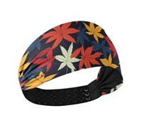 tplaotee Foglia stile giapponese Raffreddamento grandi fasce per le donne Fasce elastiche per la testa per le donne per uso quotidiano Corsa Calcio Tennis