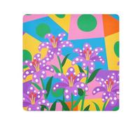 tplaotee Forme geometriche colorate gigli viola Borsa Cosmetica Portatile Panno Organizzatore di Trucco Avvolgere Lente Macchina Fotografica Panno Wrapper Trucco Per Le Donne Dimensioni 55,1 x 55,1 cm