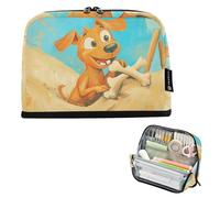 tplaotee Fuuny Dog Bones Pencil Storage Case Grande Capacità Penna Bag Slot Coin per Uomo High School Supplies lapiceros para mujer
