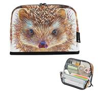 tplaotee Fuuny Hedgehog - Astuccio per matite in stile realistico organizer di grande capacità per il trucco robusto astuccio per cancelleria per ragazzi adolescenti scuola estuches para el colegio