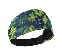 tplaotee Garofano Verde Lime e Blu Navy Antiscivolo? Fascia elastica per il sudore da donna per ciclismo, corsa, basket, pallavolo