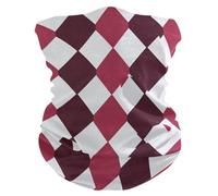 tplaotee Ghette per il collo a prova di vento a quadri a rombo rosso bordeaux alla moda per caldo/freddo maschere riutilizzabili per adulti per sci, escursionismo, snowboard