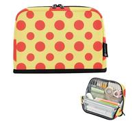 tplaotee Giallo Polka Dot Pattern Pencil Case Grande Capacità Trucco Caso Matita Holder per Teen Girls Viaggi bolsa para maquillaje