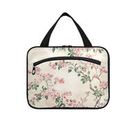 tplaotee Giappone Cherry Blossom Summer Flowers Hanging kit per gli uomini viaggiano con gancio, designer lavabili make up borse per le donne must haves viaggio bolso de maquillaje para mujer M, Fiori