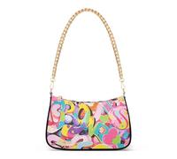 tplaotee Graffiti Artwork Lettere Colorate Catena Alla Moda Crossbody Sling Borse per le donne borsa a mano per la corsa