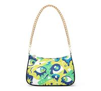 tplaotee Graffiti Astratto Art Eyes Giallo Verde catena alla moda mens cross body bag borsa a mano per le donne per viaggiare