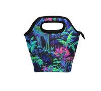 tplaotee Grande borsa per il pranzo con manico curvo per adulti, impermeabile, borsa termica piccola per picnic, scuola, animali della giungla, Addax, verde fluo, verde menta