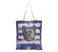 tplaotee Indaco Morning Glory Fiori astratti Avatar di animali domestici personalizzati su tela Tote Tote Immagine personalizzata Borsa di tela per le donne Tote Bags Bulk Per Amiche Femminili spazi