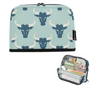 tplaotee Jon Klassen Style Bull Baby Blue Pencil Case Bag Grande Capacità Trucco Borse Carino Cancelleria di Stoccaggio per Studenti Forniture Scuole Superiori bolsas para herramientas