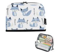 tplaotee Jon Klassen Style Fox Sky Blue Lavanda Bianco Matita Borse Grande Capacità Trucco Borse Morbido Cancelleria Bag per Adolescenti Viaggio estuche para lapices nina