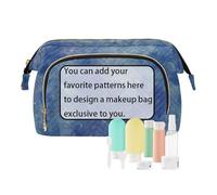 tplaotee La borsa cosmetica di viaggio blu dello spazio dell'acquerello per le donne personalizza la borsa leggera del cambiamento per l'igiene personale di viaggio, Acquerello Spazio blu mix, 1 size