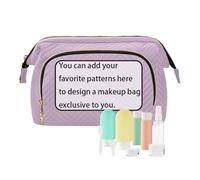 tplaotee La grande borsa viola compone le borse cosmetiche portatili per la borsa per trucco cosmetico, Viola, 1 size