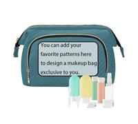 tplaotee Le borse cosmetiche di viaggio del turchese personalizzano il portafoglio portatile dei contanti delle donne per l'organizzatore dell'attrezzatura, Turchese, 1 size