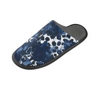 tplaotee Leopard Trendy Navy Blue Caldo Slipper Donna Scarpe da Casa per le Donne Indoor con Memory Foam Per Casa Camera Da Letto, Leopard Trendy Blu Navy, 44.5/45 EU