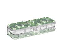 tplaotee Lily Of The Valley Beauty Summer Flowers Progettato Plastica Matita Box Trasparente Doppio Deck Penscase Per Forniture di Cancelleria Con Snap E Coperchio