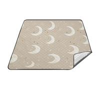 tplaotee Lune Stelle Stelle Retro Impermeabile Spiaggia Coperta Grande Erba Viaggio Picnic Coperta per Le Donne 30s Regali di Primavera Manta para hacer picnic