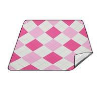 tplaotee Magenta a scacchi rombo plaid impermeabile cestino da picnic resistente all'acqua grande coperta all'aperto per concerto a terra coperta manta para dia de campo