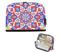 tplaotee Mandala Independence Day Astuccio per matite di grande capacità Borsa cosmetica Borsa per cancelleria ad alta capacità per bambini High School cartuchera escolar para ninos
