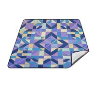 tplaotee Motivo geometrico colorato viola impermeabile cestino da picnic Set grande picnic campeggio coperta ripiegabile per coppie di erba regalo cobija para parque